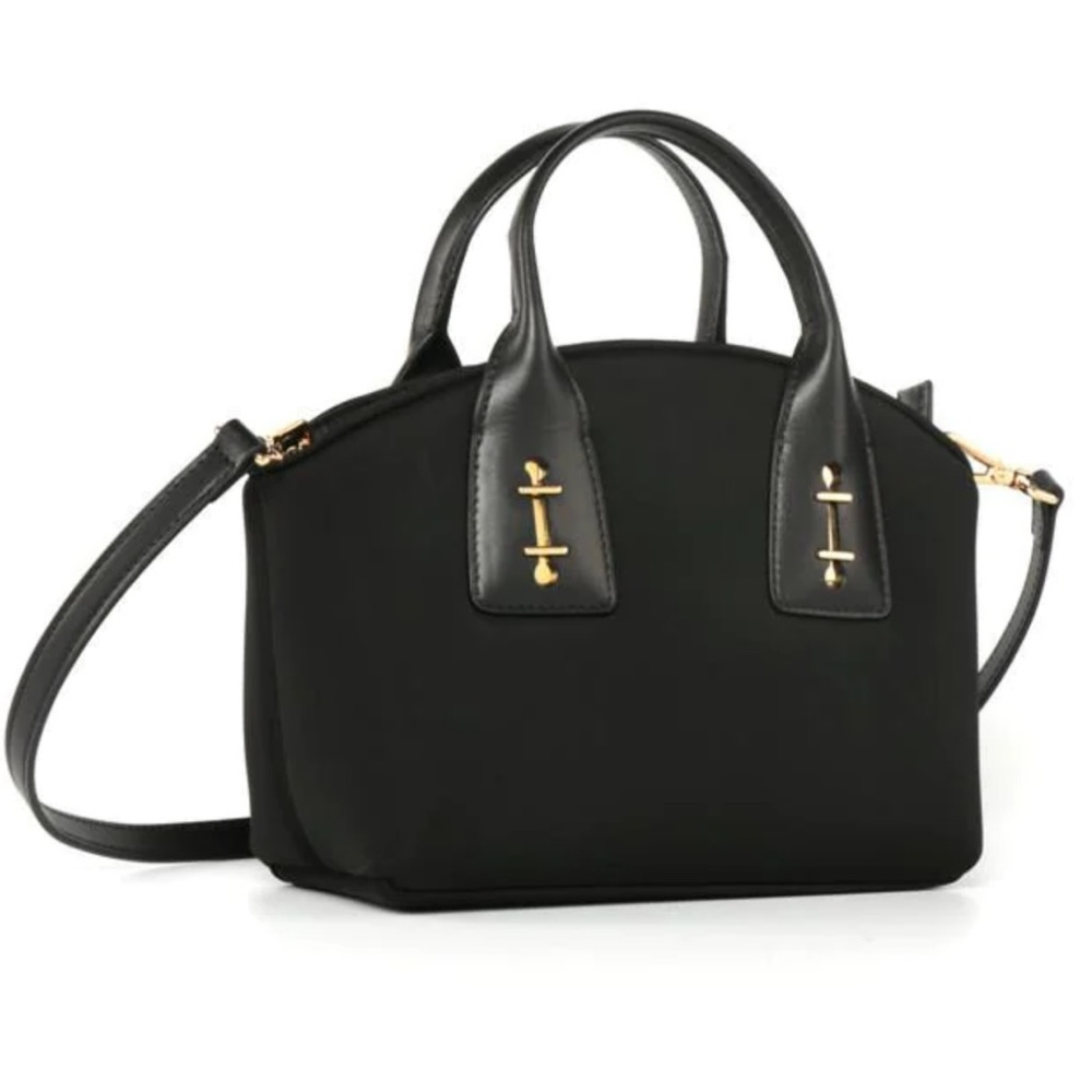 NWT Grayer Atelier Black Italian Leather and Neoprene Crossbody